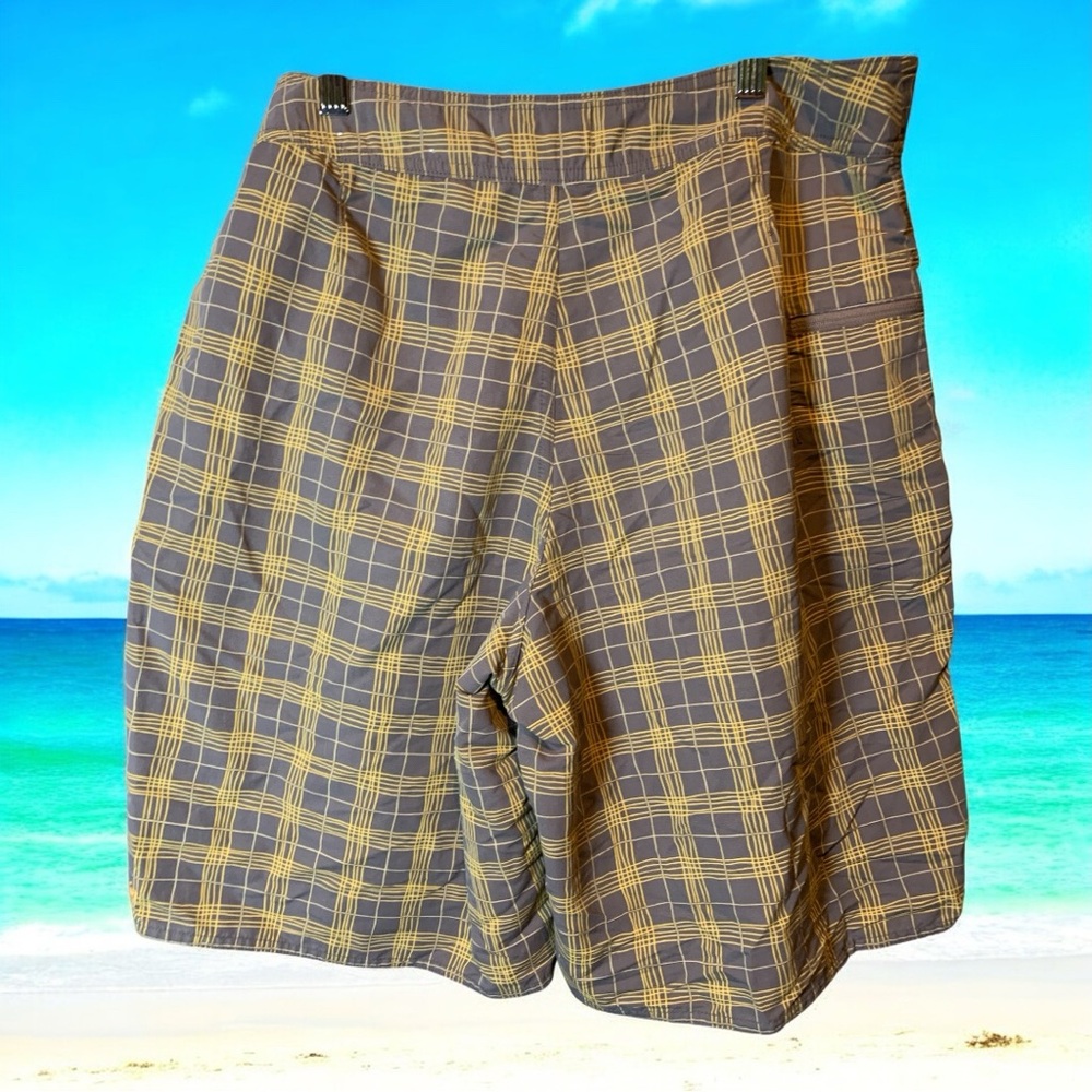 Patagonia Brown and Yellow Checkered Shorts - Picture 2 of 3